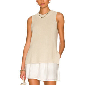 Autumn Cashmere White Sleeveless Crew Top Size S